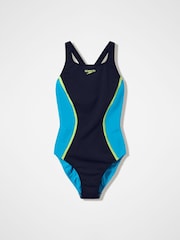 Speedo Black Solid Splice Medalist Swimsuit - Image 6 of 6