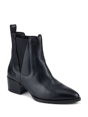 Jones Bootmaker Black Kori Leather Blocked-Heeled Chelsea Boots - Image 2 of 5