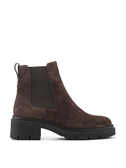 Jones Bootmaker Brown Kaiya Chunky Leather Chelsea Boots - Image 1 of 5