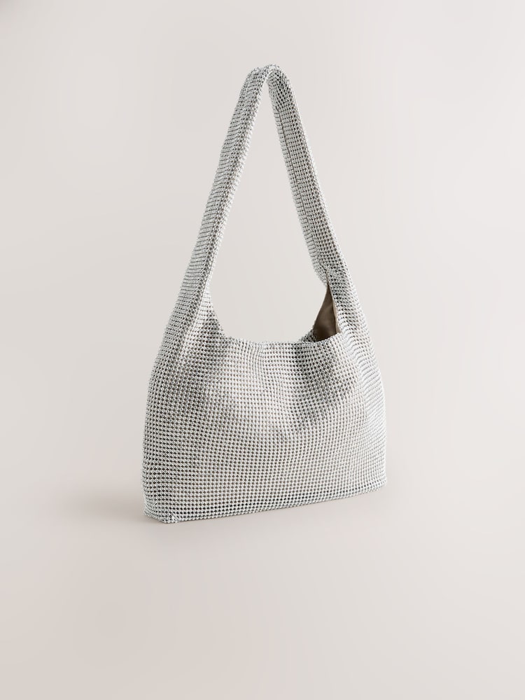 Silver Sparkle Shoulder Bag - Image 2 of 5 Silver Sparkle Shoulder Bag - Image 2 of 5