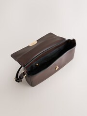 Chocolate Brown Elongated Shoulder Bag - Image 3 of 5