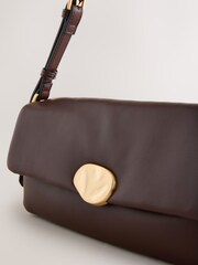 Chocolate Brown Elongated Shoulder Bag - Image 5 of 5