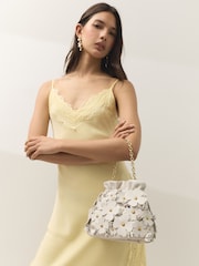 Bone Floral Detail Bucket Bag - Image 3 of 9