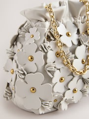 Bone Floral Detail Bucket Bag - Image 7 of 9