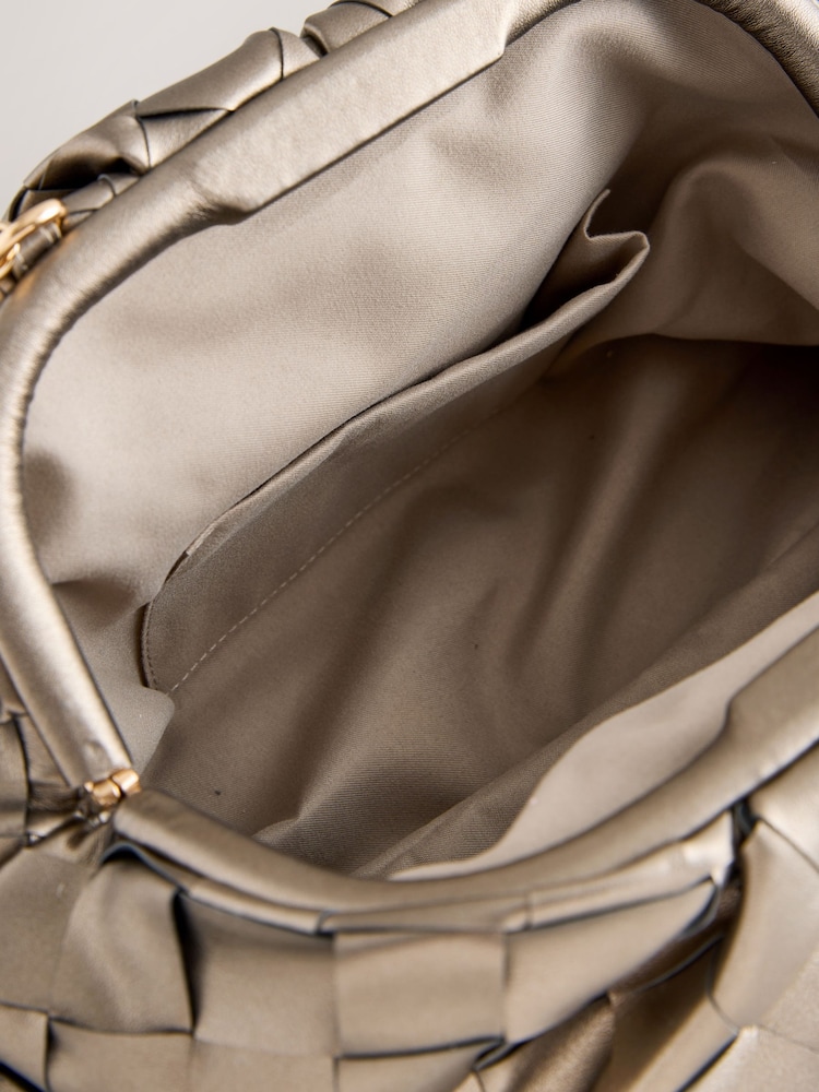 Bronze - Oversized Weave Snap Clutch Bag - Bild 5 von 5 Bronze - Oversized Weave Snap Clutch Bag - Bild 5 von 5