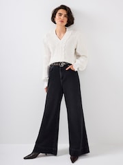 Mint Velvet White Cotton Blend Crochet Detail Jumper - Image 2 of 8