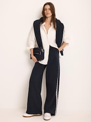 Mint Velvet Blue Crochet Trim Wide Joggers - Image 2 of 7