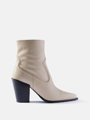 Mint Velvet White Lorna Western Ankle Boots - Image 1 of 5