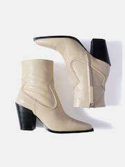 Mint Velvet White Lorna Western Ankle Boots - Image 2 of 5