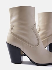 Mint Velvet White Lorna Western Ankle Boots - Image 3 of 5