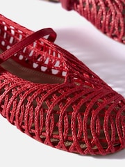 Mint Velvet Red Lily Woven Ballet Flat Pumps - Image 3 of 4