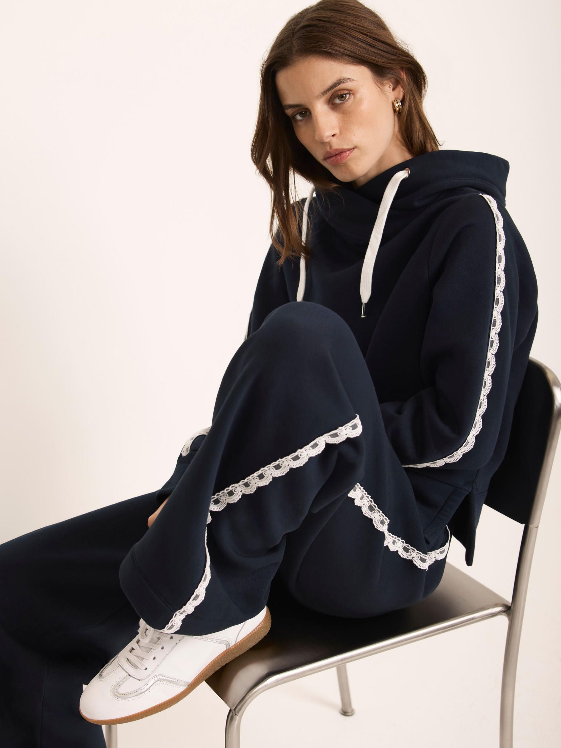 Buy Mint Velvet Blue Crochet Trim Hoodie from Next USA