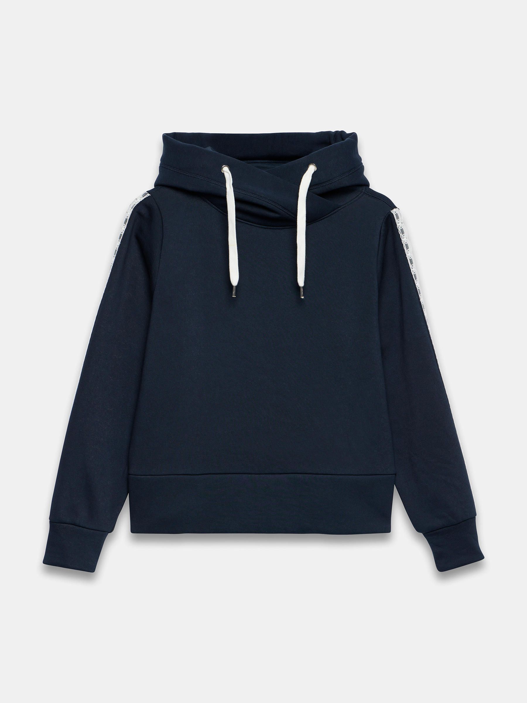 Buy Mint Velvet Blue Crochet Trim Hoodie from the Next UK online shop