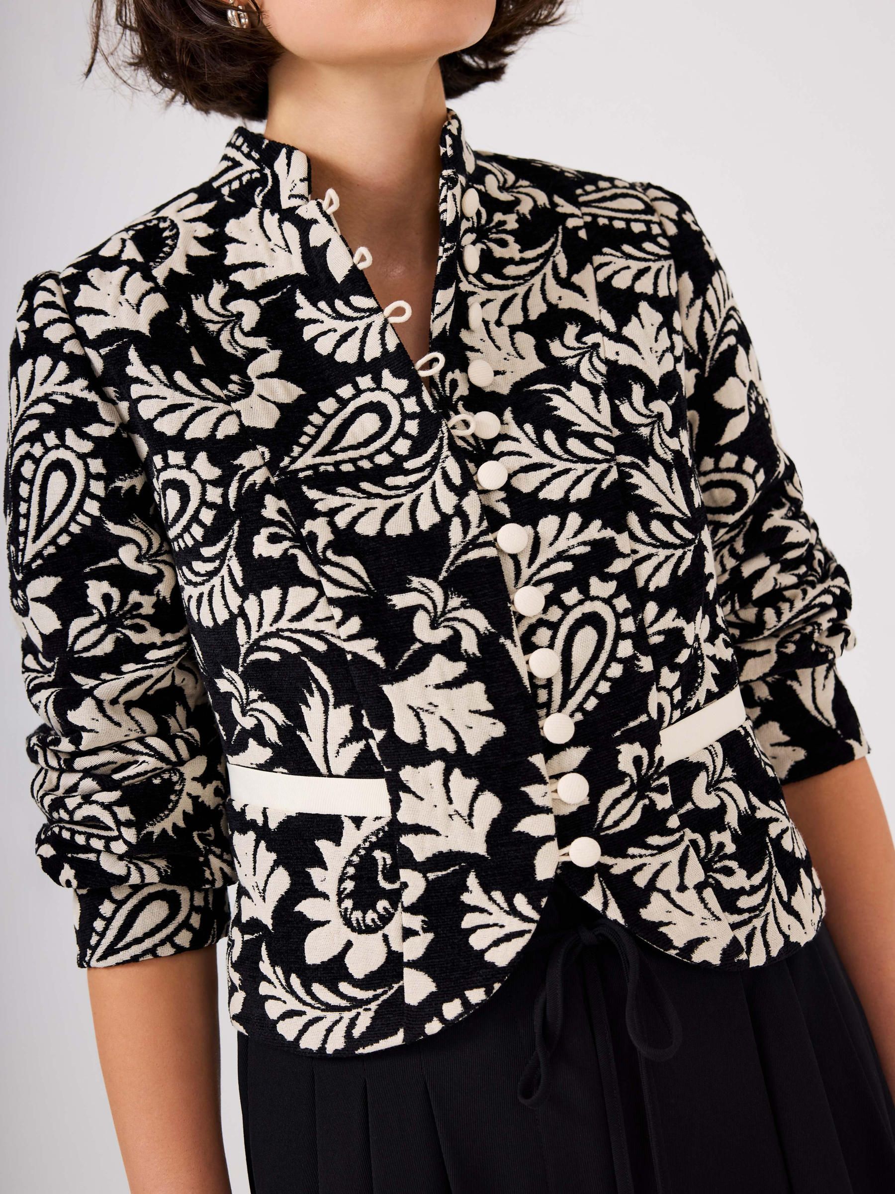 ジ*✨様 【mame】Floral Jacquard Jacket Buy Mint Velvet Black Jacquard Floral Cropped Jacket from Next USA