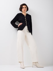 Mint Velvet Black Wool Blend Sculpted Jacket - Image 2 of 8