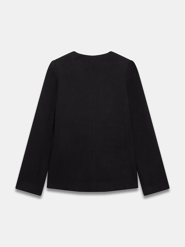 Mint Velvet Black Wool Blend Sculpted Jacket - Image 8 of 8
