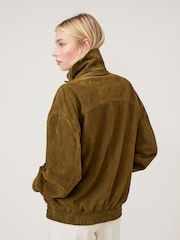 Nobodys Child Brown Suede Bomber Jacket - Image 4 of 5