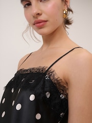 Nobodys Child Black Betsi Lace Trim Midi Dress - Image 5 of 5