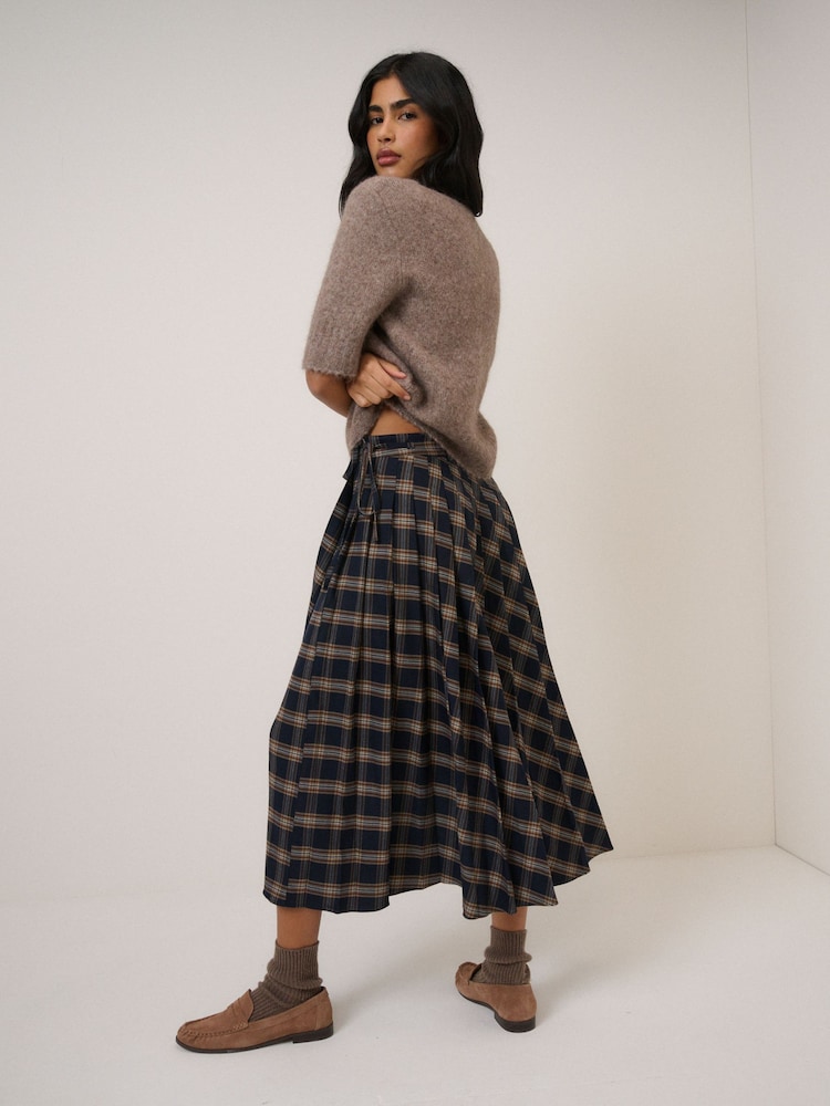 Nobodys Child Blue Check Midi Skirt - Image 2 of 4