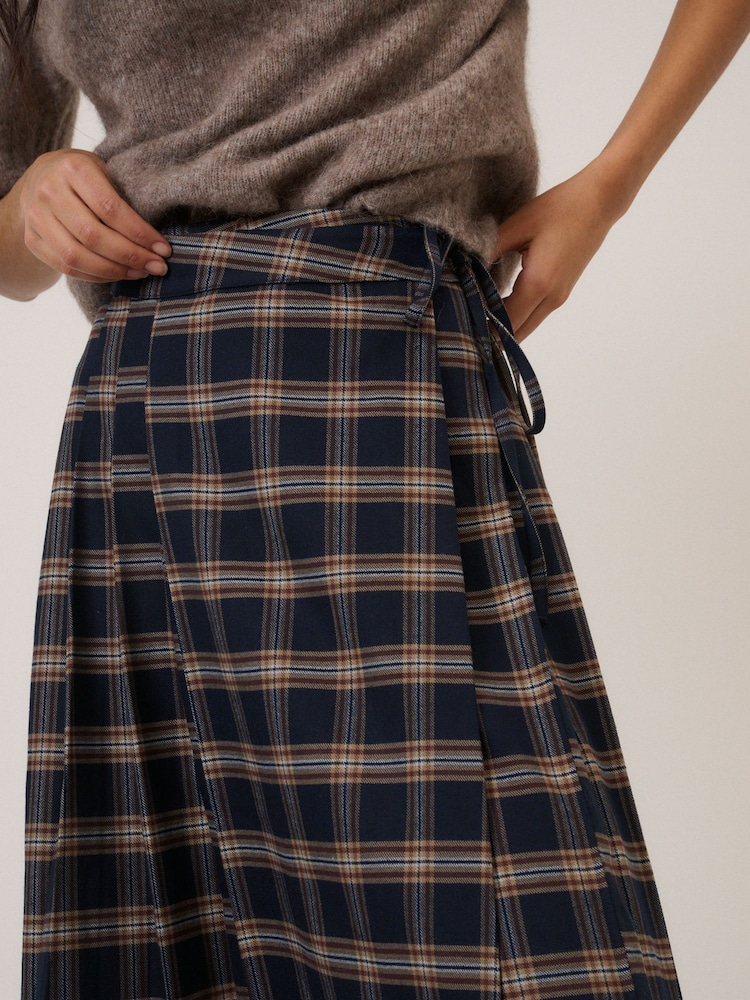 Nobodys Child Blue Check Midi Skirt - Image 4 of 4