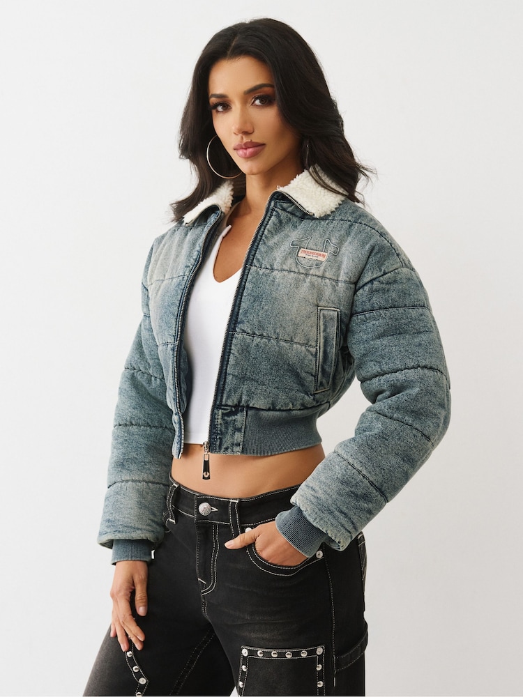 سترة دنيم منفوخة من True Religion - صورة 2 من 6