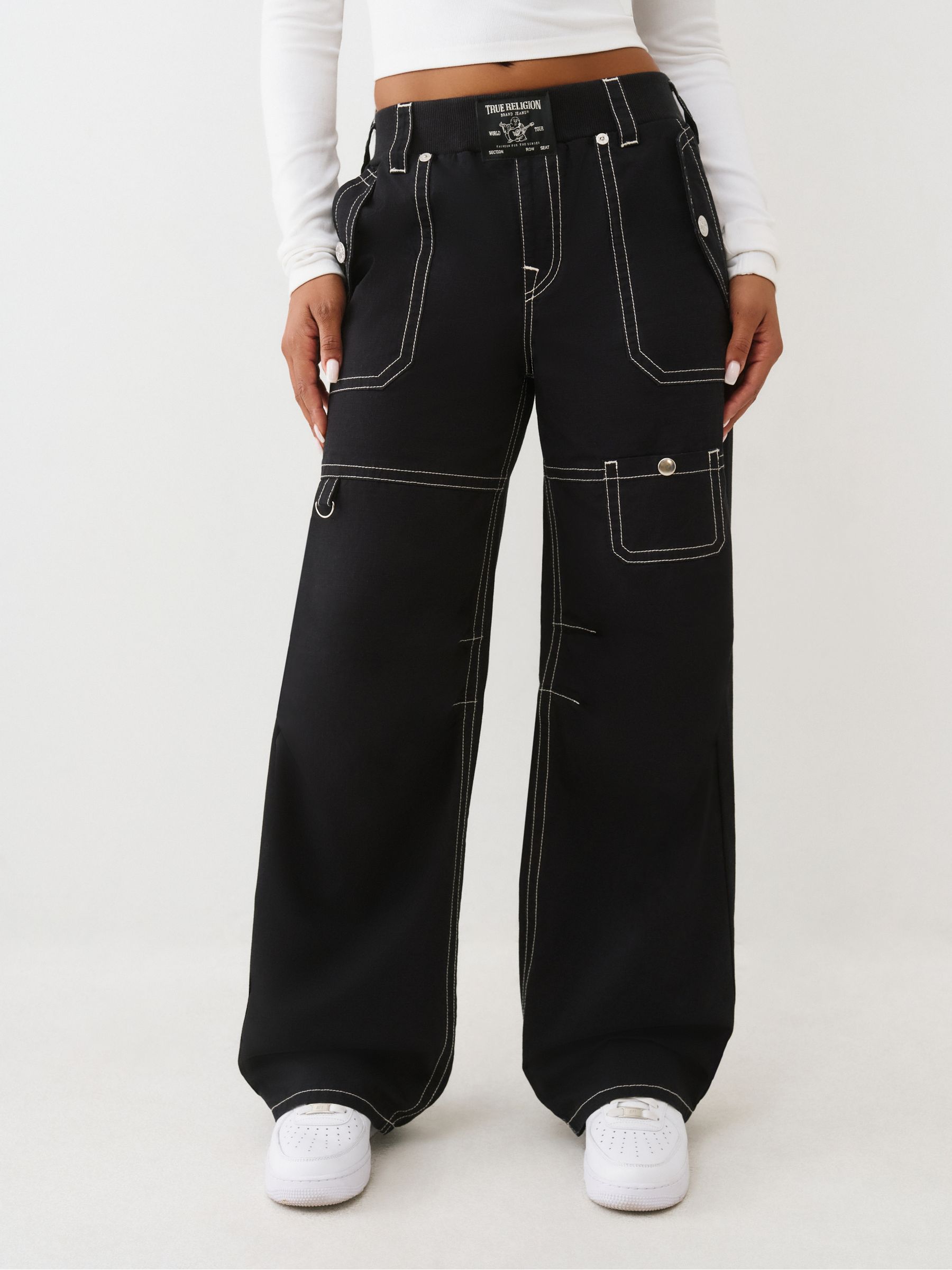 Buy True Religion Black Ripstop Tapered Baggy Trousers from Next USA