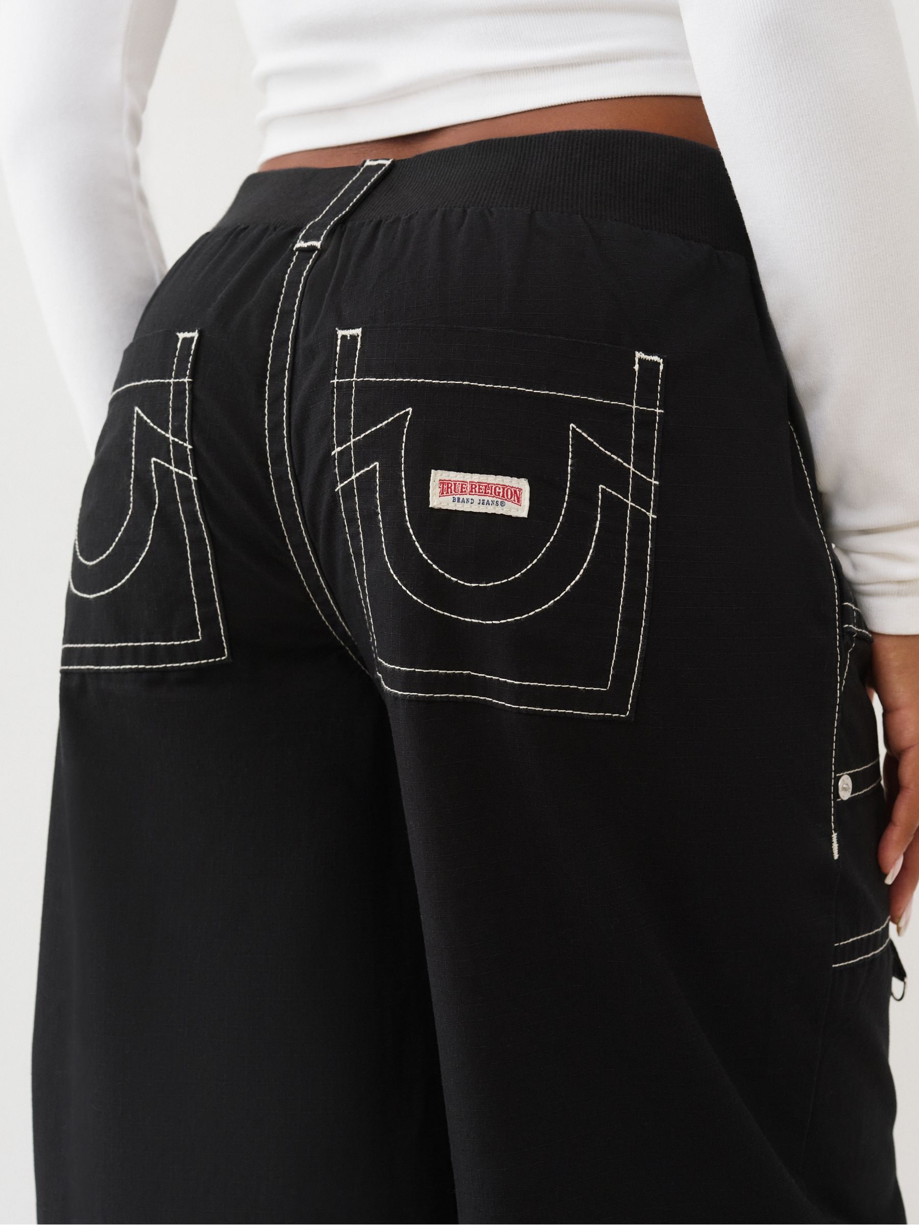 Buy True Religion Black Ripstop Tapered Baggy Trousers from Next USA
