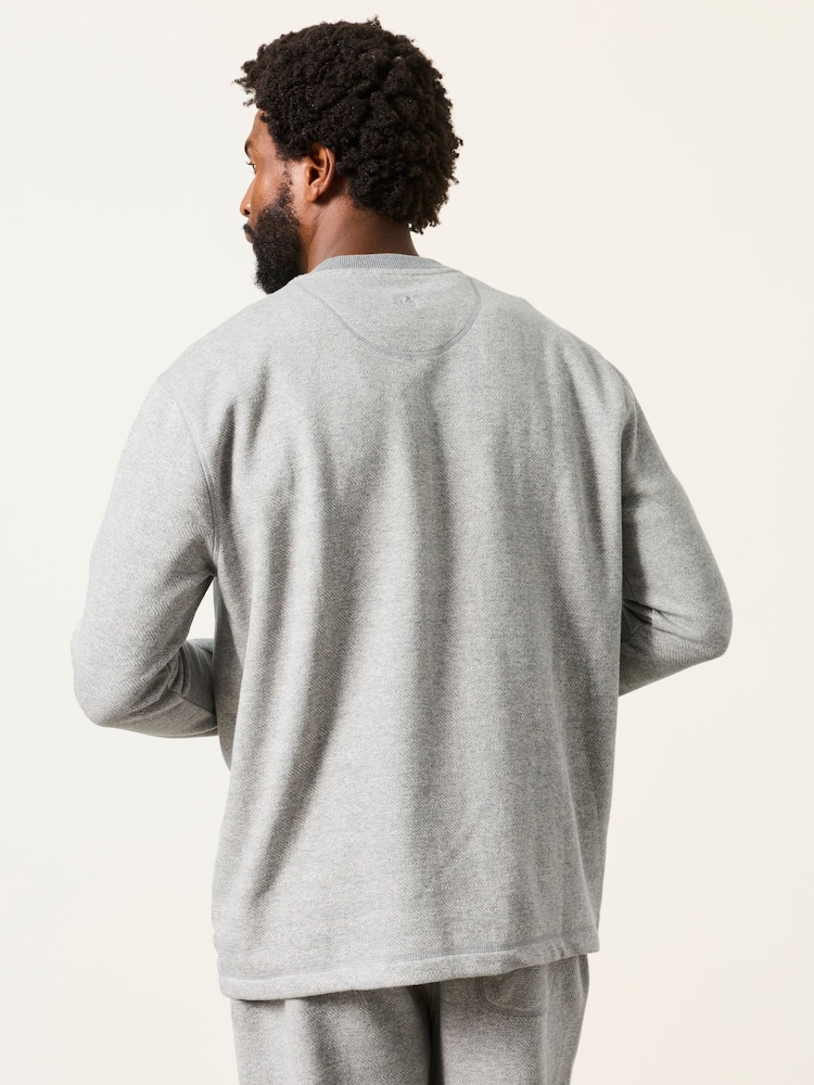 FatFace Grey Melrose Long Sleeve Lounge Top - Image 2 of 7 FatFace Grey Melrose Long Sleeve Lounge Top - Image 2 of 7