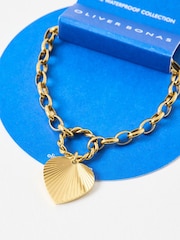 Oliver Bonas Gold Tone Louisa Stainless Steel Waterproof Heart Bracelet - Image 3 of 5