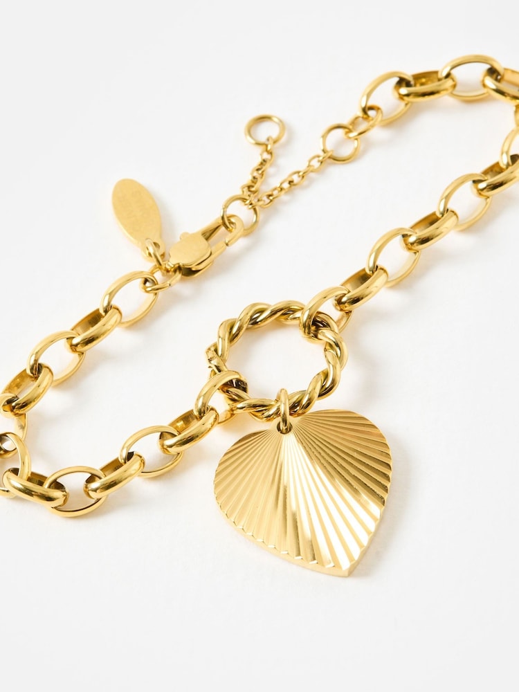 Oliver Bonas Gold Tone Louisa Stainless Steel Waterproof Heart Bracelet - Image 5 of 5 Oliver Bonas Gold Tone Louisa Stainless Steel Waterproof Heart Bracelet - Image 5 of 5