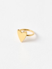 Oliver Bonas Gold Tone Billie Stainless Steel Waterproof Heart Ring - Image 1 of 4