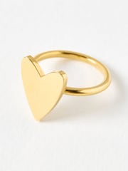 Oliver Bonas Gold Tone Billie Stainless Steel Waterproof Heart Ring - Image 2 of 4
