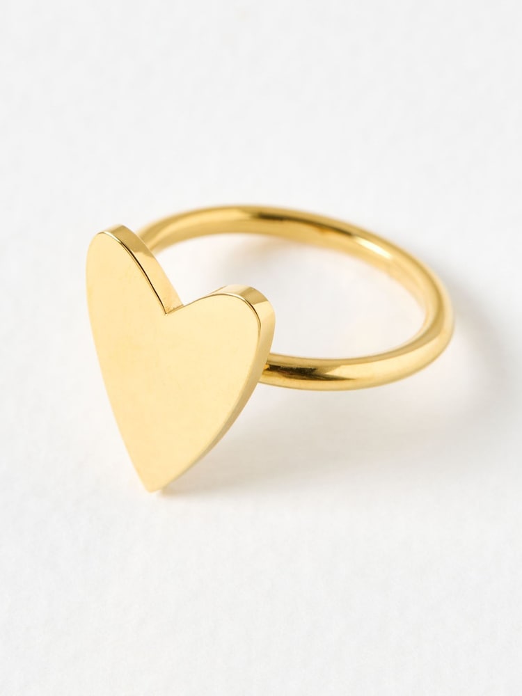 Oliver Bonas Gold Tone Billie Stainless Steel Waterproof Heart Ring - Image 2 of 4