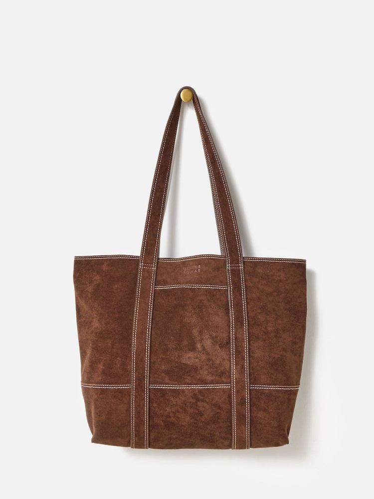 Oliver Bonas Brown Jennie Faux Suede Tote Bag - Image 1 of 6 Oliver Bonas Brown Jennie Faux Suede Tote Bag - Image 1 of 6