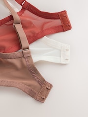 Cream Floral/Rust/Brown DD+ Non Padded Full Cup Bras 3 Pack - Image 12 of 12