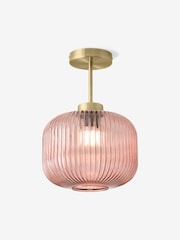 MADE.COM Pink Briz Ribbed Glass Flush Fitting Ceiling Light - Image 2 of 3