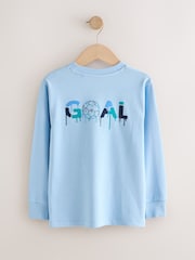Blue Football Graphic Long Sleeve Relaxed Fit T-Shirts 3 Pack (3-16yrs) - Image 2 of 7