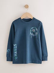Blue Football Graphic Long Sleeve Relaxed Fit T-Shirts 3 Pack (3-16yrs) - Image 5 of 7