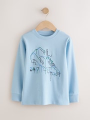 Blue Football Graphic Long Sleeve Relaxed Fit T-Shirts 3 Pack (3-16yrs) - Image 6 of 7