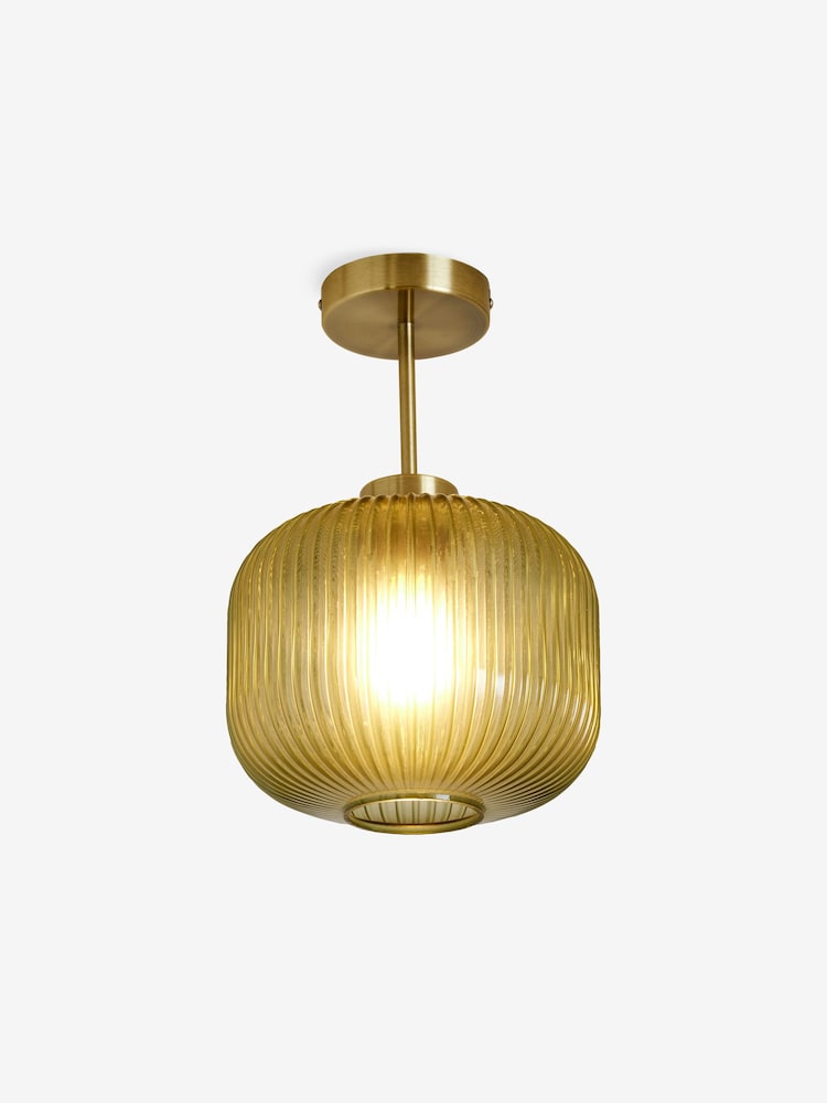 MADE.COM Green Briz Ribbed Glass Flush Fitting Ceiling Light - Image 5 of 5 MADE.COM Green Briz Ribbed Glass Flush Fitting Ceiling Light - Image 5 of 5