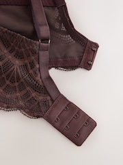 Chocolate Brown DD+ Non Padded Balcony Lace Bra - Image 10 of 11