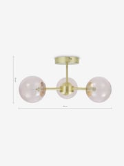 MADE.COM Pink Globe 3 Light Flush Fitting Ceiling Light - Image 5 of 6