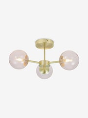 MADE.COM Pink Globe 3 Light Flush Fitting Ceiling Light - Image 6 of 6