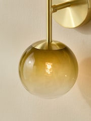 MADE.COM Green Ombre/ Brass Globe 2 Light Wall Light - Image 3 of 6