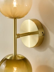 MADE.COM Green Ombre/ Brass Globe 2 Light Wall Light - Image 4 of 6