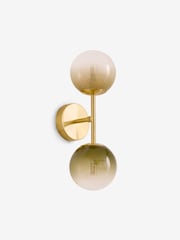 MADE.COM Green Ombre/ Brass Globe 2 Light Wall Light - Image 5 of 6