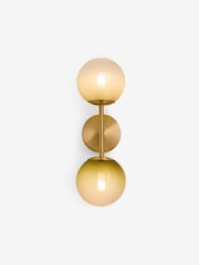MADE.COM Green Ombre/ Brass Globe 2 Light Wall Light - Image 6 of 6