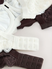 Chocolate Brown/Cream DD+ Non Padded Full Cup Modal & Lace Bras 2 Pack - Image 5 of 5