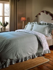 Green Christmas Decorator Icons Brushed Cotton Duvet Cover and Pillowcase Set - Image 2 of 4