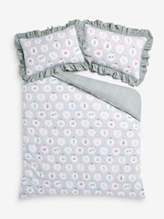 Green Christmas Decorator Icons Brushed Cotton Duvet Cover and Pillowcase Set - Image 4 of 4